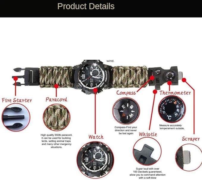 Ceas barbatesc multifunctional cu LED, rezistent la apa, Z-TOOLS / ZTS 8274