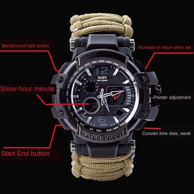 Ceas barbatesc multifunctional cu LED, rezistent la apa, Z-TOOLS / ZTS 8274