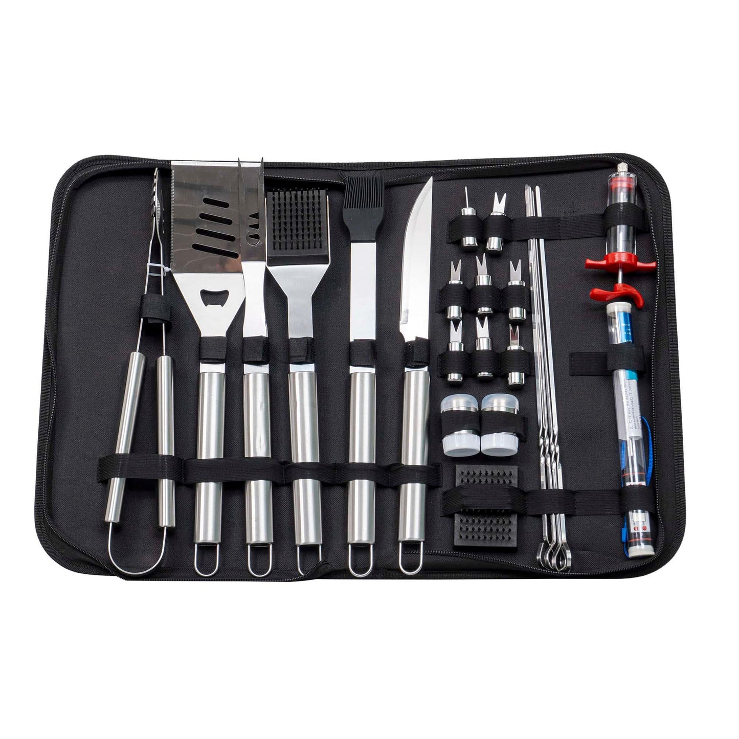 Set 24 piese din inox, pentru gratar plus borseta depozitare / ZTS 8325