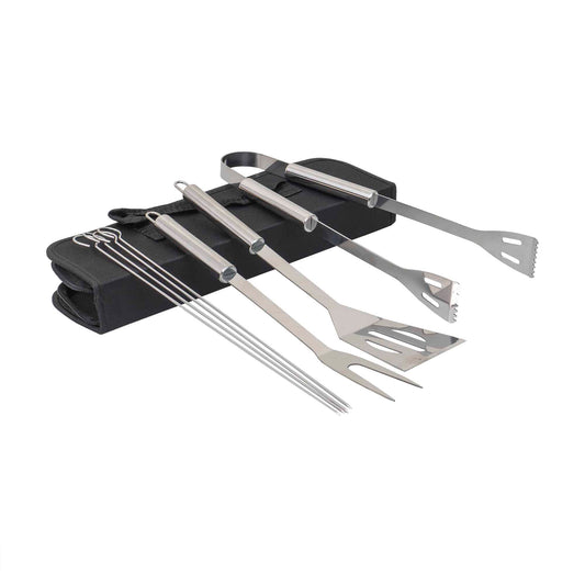Set 7 piese din inox, pentru gratar plus borseta depozitare / ZTS 8339