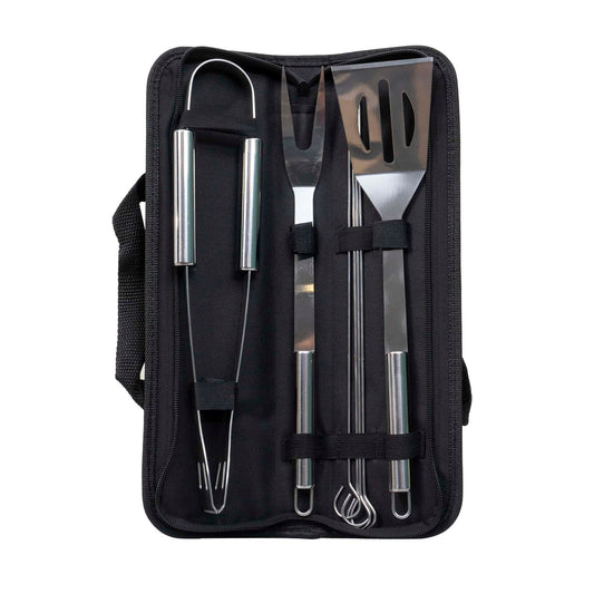 Set 7 piese din inox, pentru gratar plus borseta depozitare / ZTS 8339