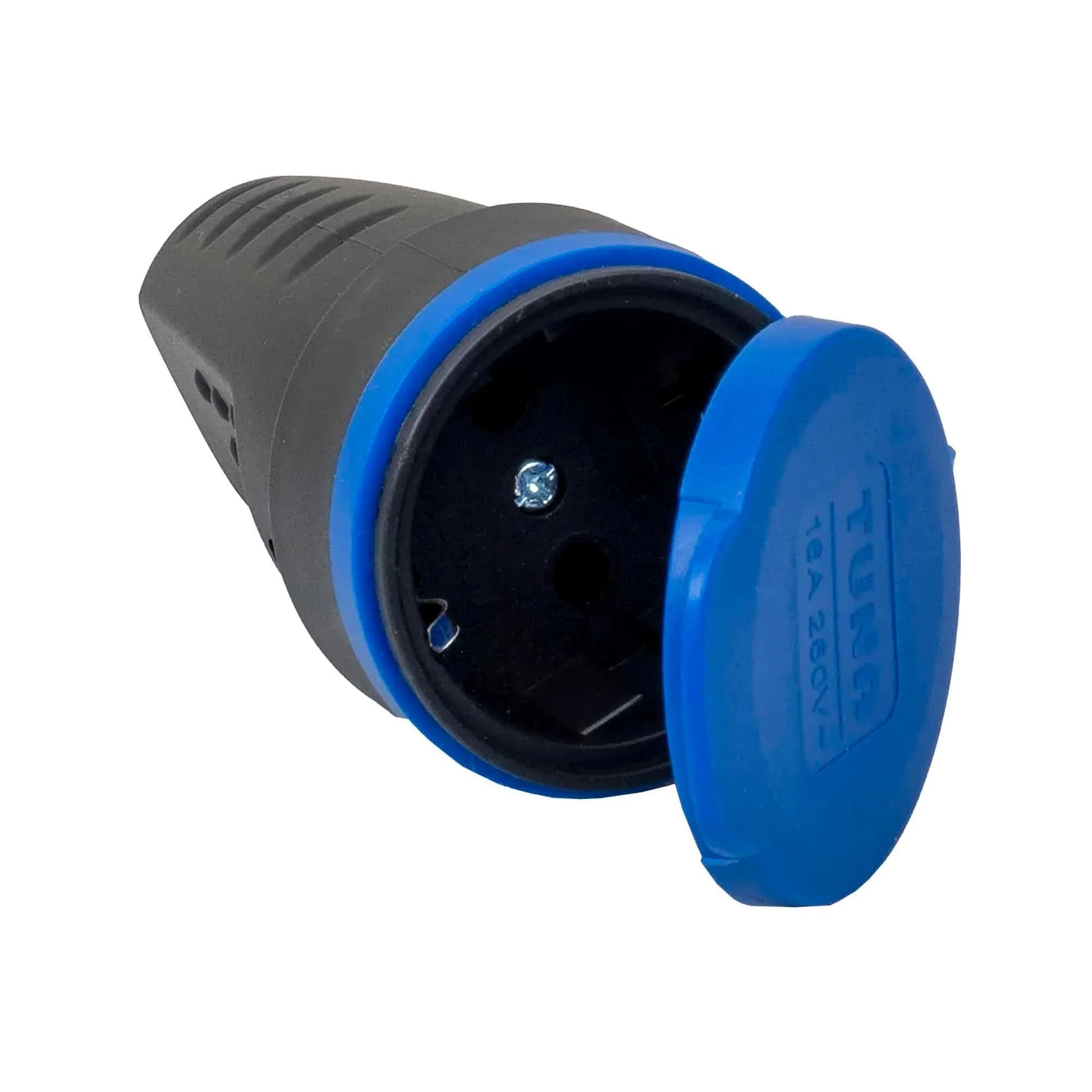 Prelungitor cauciucat pentru exterior, cu un lacas, 16A, fara cablu Z-TOOLS, negru / ZTS 8414 - 221.ro