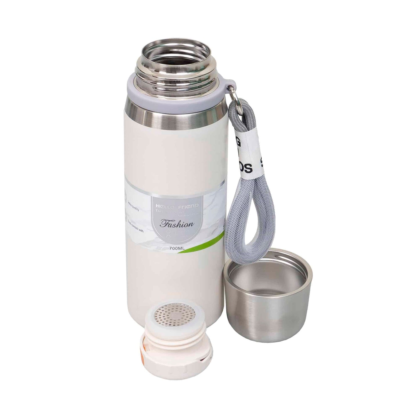 Termos interior inox, capacitate 700ml, cu capac inox, alb / ZTS 8442