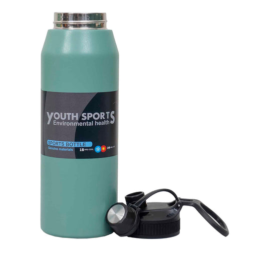 Termos YOUTH SPORTS, interior inox, capacitate 1L, model sticla, verde / ZTS 8446