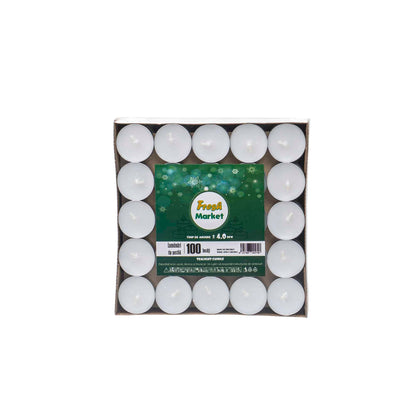 Set 100 lumanari decorative, 14gr, timp de ardere 4h, Z-TOOLS, alb / ZTS 8450