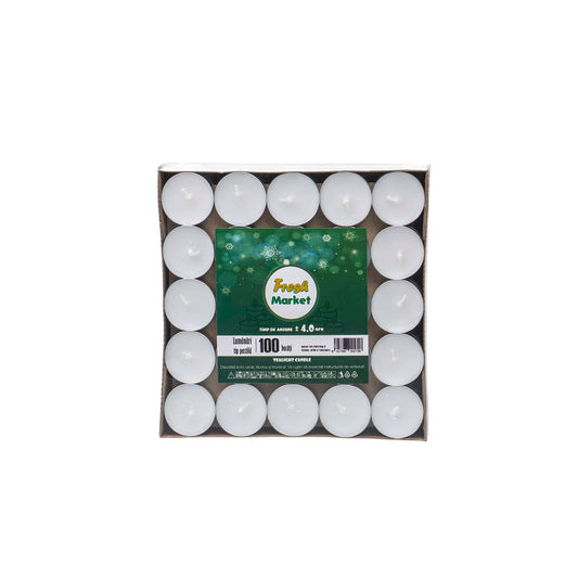 Set 100 lumanari decorative, 14gr, timp de ardere 4h, Z-TOOLS, alb / ZTS 8450