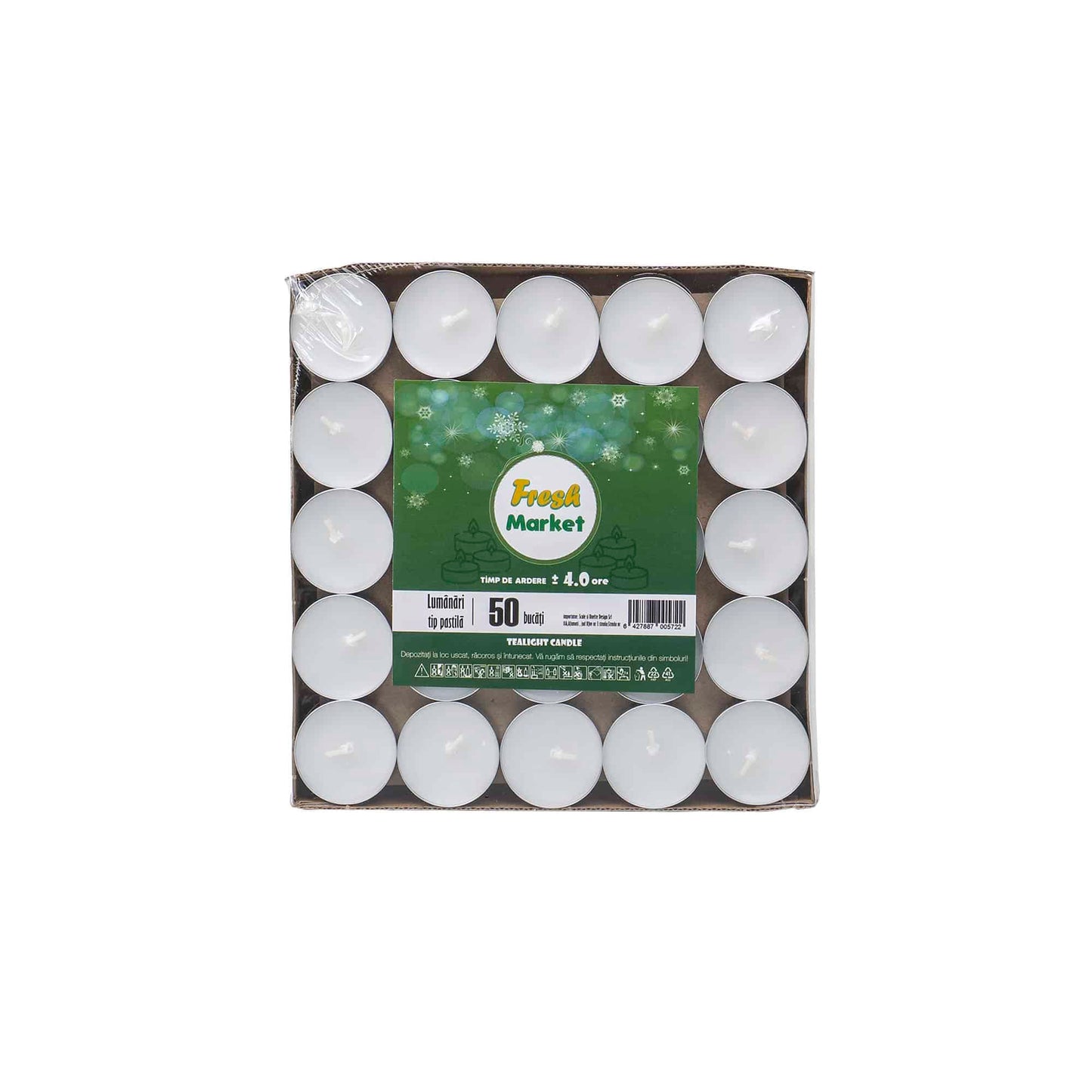 Set 50 lumanari decorative, 14gr, timp de ardere 4h, Z-TOOLS, alb / ZTS 8451