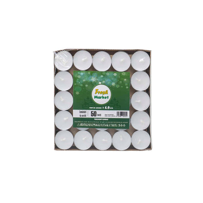 Set 50 lumanari decorative, 14gr, timp de ardere 4h, Z-TOOLS, alb / ZTS 8451