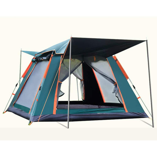 Cort de camping pentru 4 persoane, cu 2 usi, 200x200x150cm, verde inchis Z-TOOLS / ZTS 8464