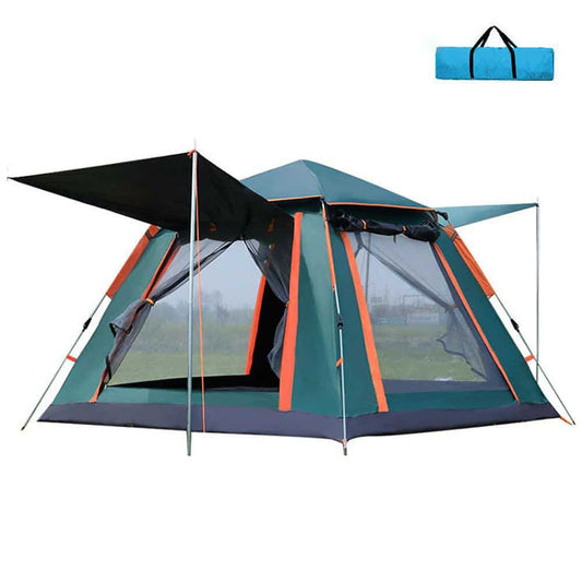 Cort de camping pentru 4 persoane, cu 2 usi, 200x200x150cm, verde inchis Z-TOOLS / ZTS 8464
