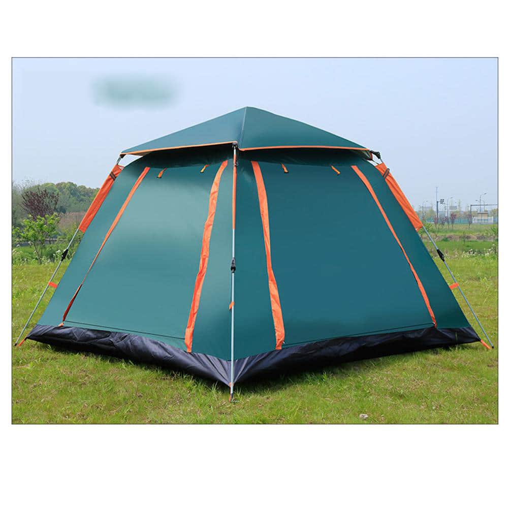 Cort de camping pentru 4 persoane, cu 2 usi, 200x200x150cm, verde inchis Z-TOOLS / ZTS 8464