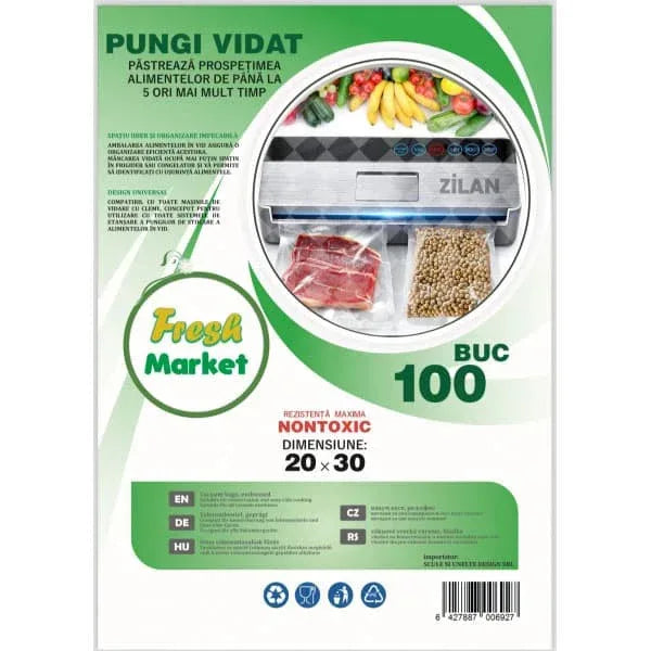 Set 100 pungi de vidat Gofrate, Fresh, 20x30cm Z-TOOLS / ZTS 8477 - 221.ro