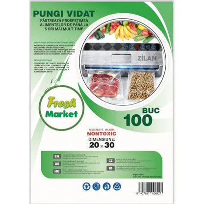 Set 100 pungi de vidat Gofrate, Fresh, 20x30cm Z-TOOLS / ZTS 8477 - 221.ro