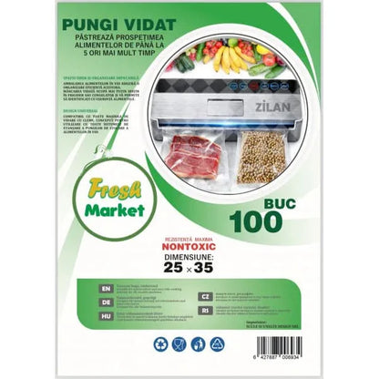 Set 100 pungi de vidat Gofrate, Fresh, 25x35cm Z-TOOLS / ZTS 8478