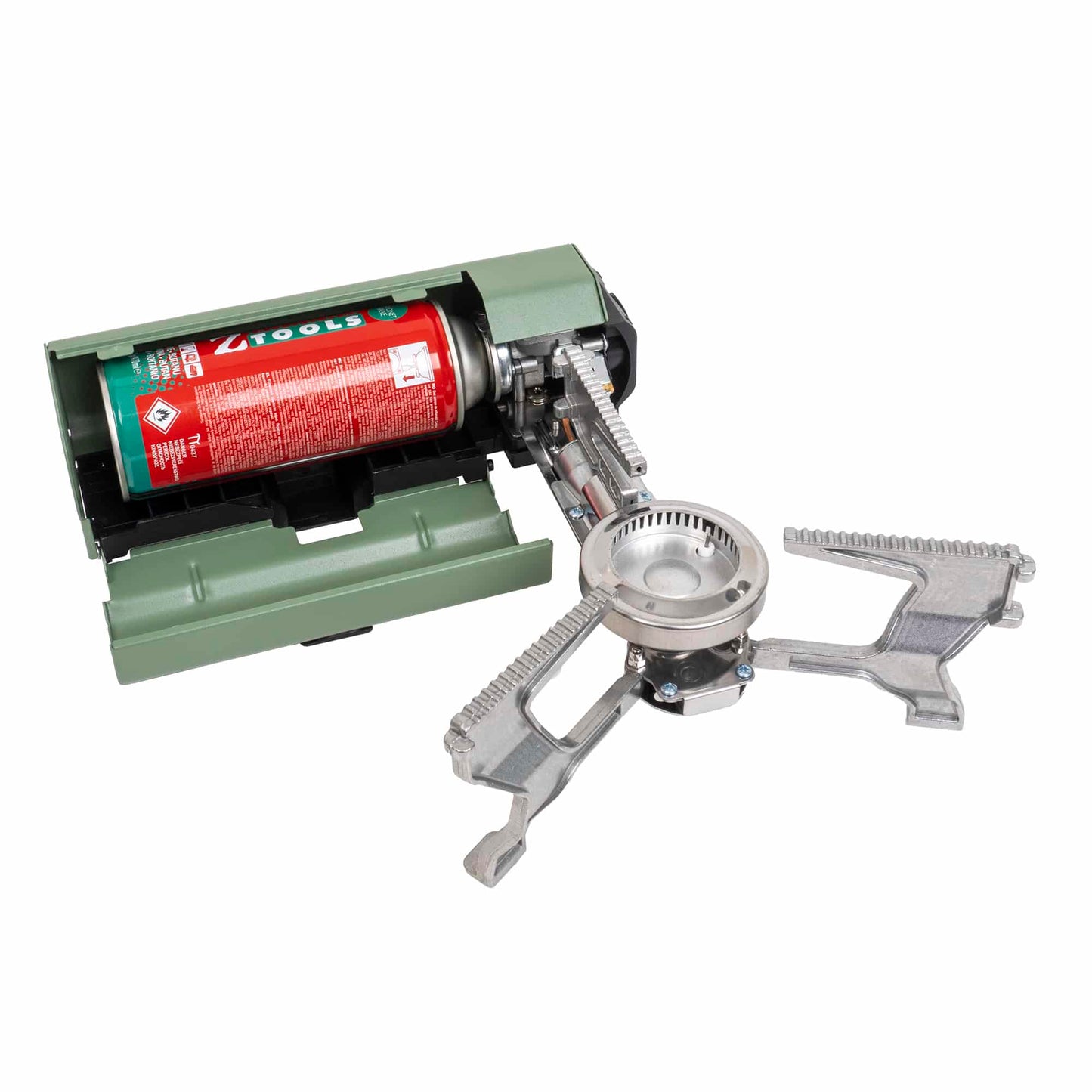 Aragaz camping pliabil, compatibil butelie spray, geanta de depozitare, verde Z-TOOLS / ZTS9081