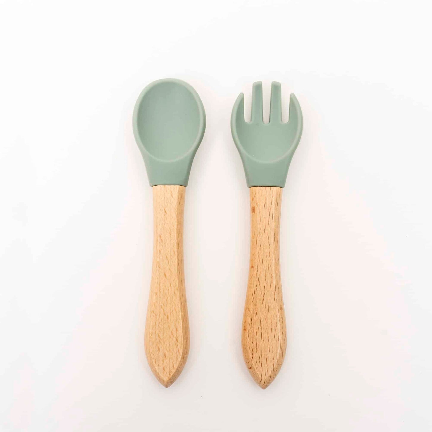 Set 6 piese pentru hranire bebelus, din silicon, model dinozaur, verde Z-TOOLS / ZTS 9094