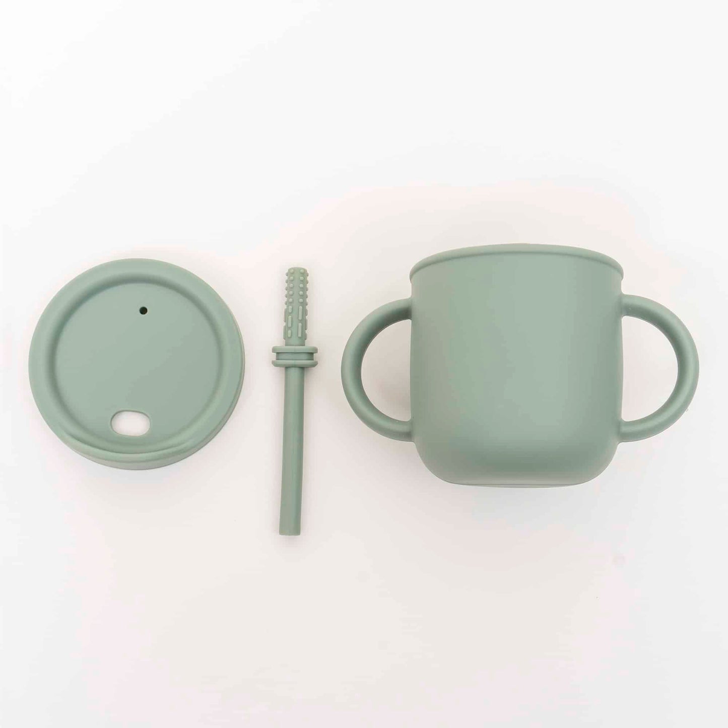 Set 6 piese pentru hranire bebelus, din silicon, model dinozaur, verde Z-TOOLS / ZTS 9094