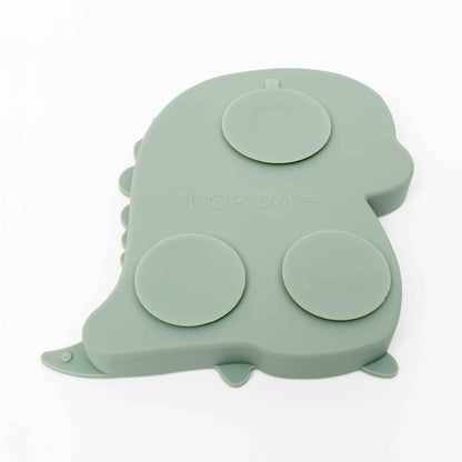 Set 6 piese pentru hranire bebelus, din silicon, model dinozaur, verde Z-TOOLS / ZTS 9094