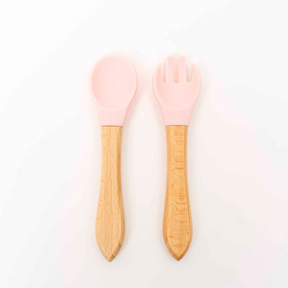 Set 6 piese pentru hranire bebelus, din silicon, model dinozaur, roz Z-TOOLS / ZTS 9095