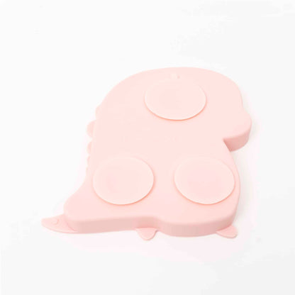 Set 6 piese pentru hranire bebelus, din silicon, model dinozaur, roz Z-TOOLS / ZTS 9095