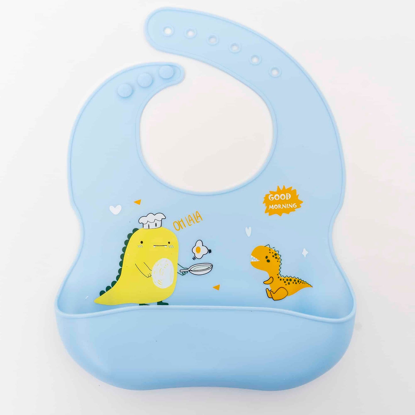 Set 6 piese pentru hranire bebelus, din silicon, model dinozaur, bleu Z-TOOLS / ZTS 9097