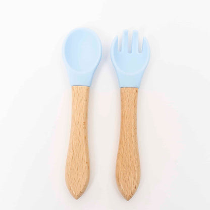 Set 6 piese pentru hranire bebelus, din silicon, model dinozaur, bleu Z-TOOLS / ZTS 9097