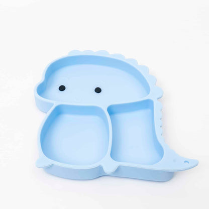 Set 6 piese pentru hranire bebelus, din silicon, model dinozaur, bleu Z-TOOLS / ZTS 9097