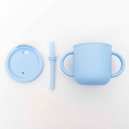 Set 6 piese pentru hranire bebelus, din silicon, model dinozaur, bleu Z-TOOLS / ZTS 9097