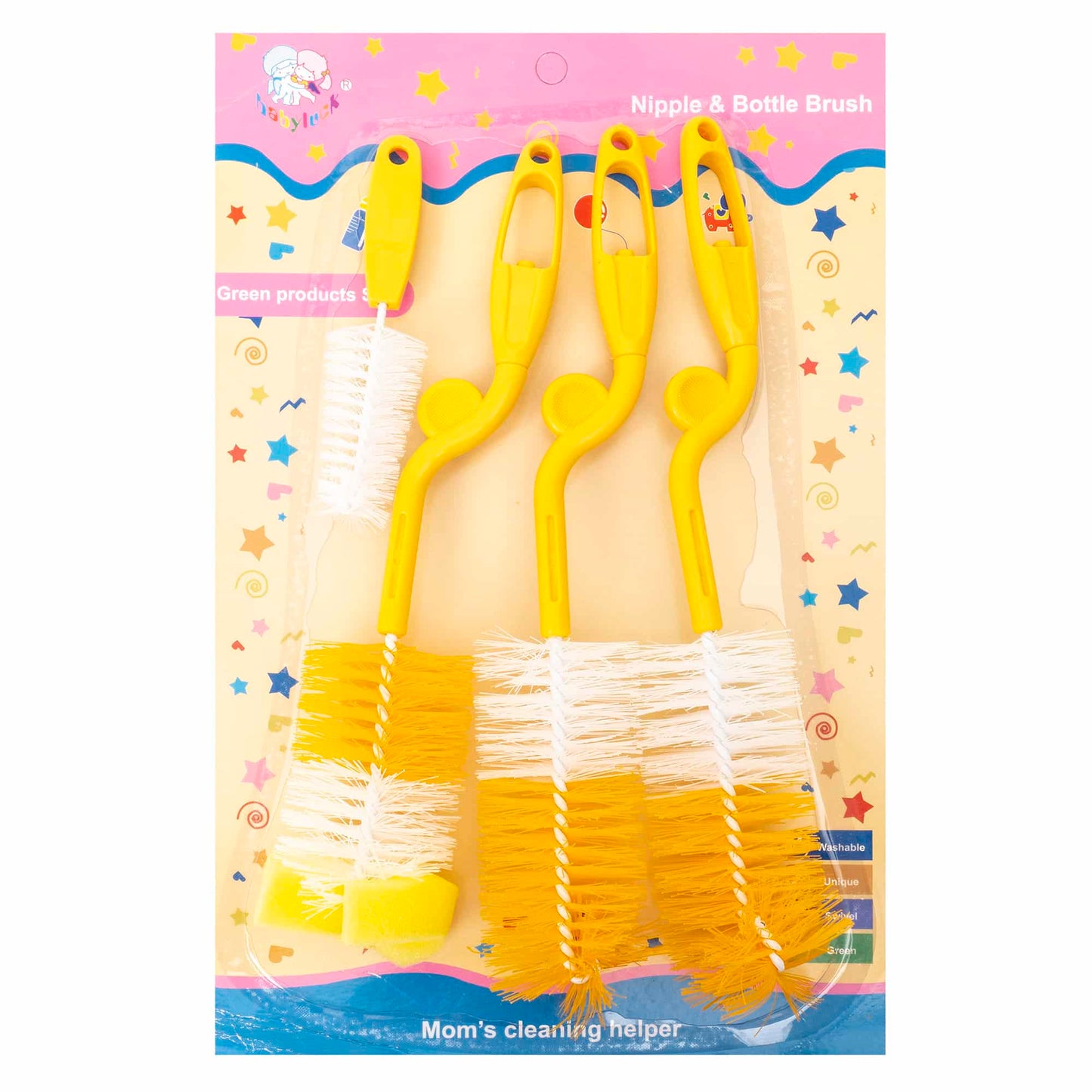 Set 4 perii pentru curatarea biberoanelor si a tetinelor, galben Z-TOOLS / ZTS 9098