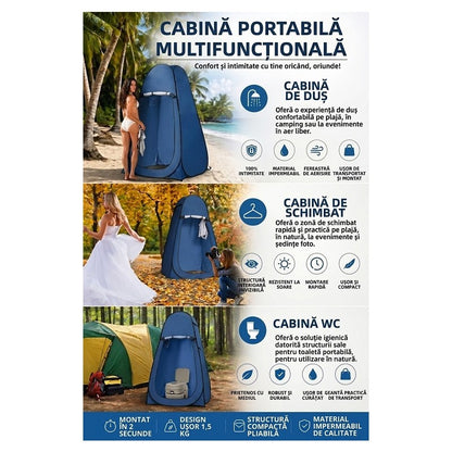 Cort pentru dus sau toaleta pliabil, impermeabil, 120x120x190cm albastru Z-TOOLS / ZTS2073