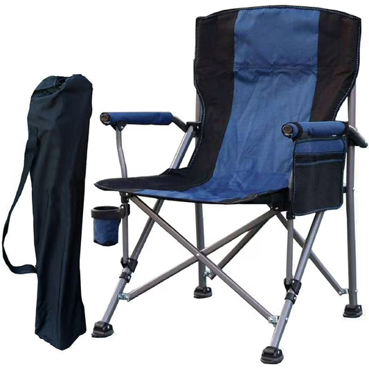Scaun pliabil pentru camping, cadru metalic, albastru cu negru Z-TOOLS / ZTS2078