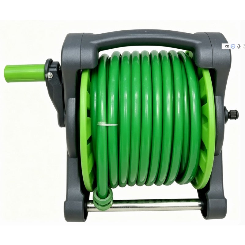 Furtun de gradina cu tambur si prindere perete, 20m, verde Z-TOOLS / ZTS2145
