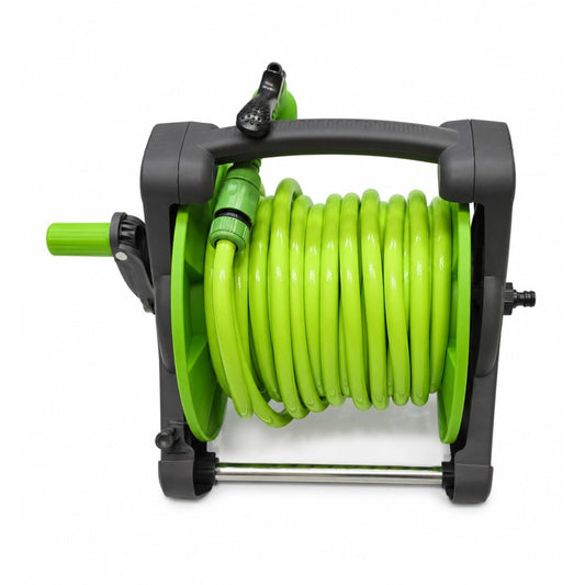 Furtun de gradina cu tambur si prindere perete, 20m, verde Z-TOOLS / ZTS2145