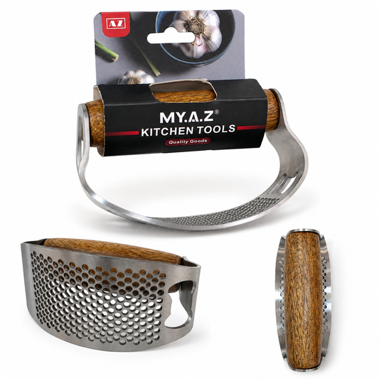 Presa de usturoi din inox, maner din lemn, 10.5x5.1cm Z-TOOLS / ZTS2257