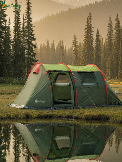 Cort camping 3 persoane MirCamping, impermeabil, 2 camere, verde Z-TOOLS / ZTS2261