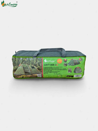 Cort camping 3 persoane MirCamping, impermeabil, 2 camere, verde Z-TOOLS / ZTS2261