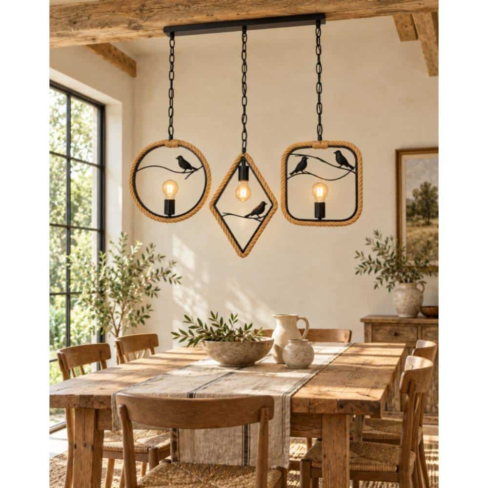 Lampă suspendată rustică QX-A55, 3 surse de lumină, Z-TOOLS / ZTS2303