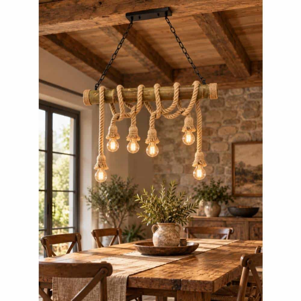 Lampă suspendată rustică QX-A17, 6 surse de lumină, Z-TOOLS / ZTS2304