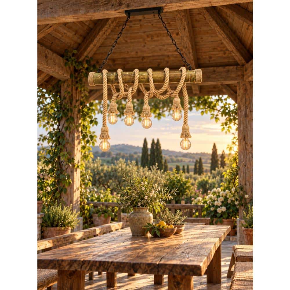 Lampă suspendată rustică QX-A17, 6 surse de lumină, Z-TOOLS / ZTS2304