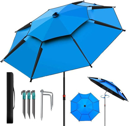 Umbrelă pentru protectie solara, diametru 2.2 m, cu țăruși și husă transport, albastru Z-TOOLS / ZTS2372
