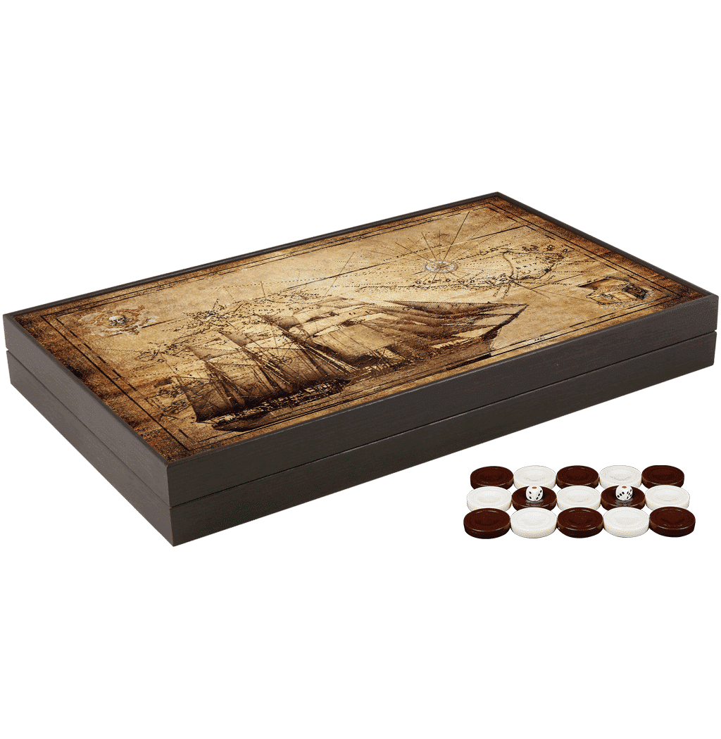 Joc de table din lemn lacuit, Trandy 58x48cm, PIRATE SHIP KORSAN, Z-TOOLS / ZTS5482-7