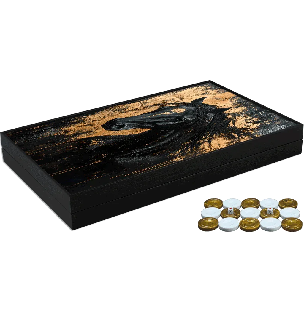 Joc de table din lemn lacuit, Trandy 58x48cm, HORSE PORTRAIT, Z-TOOLS / ZTS5482-9 - 221.ro