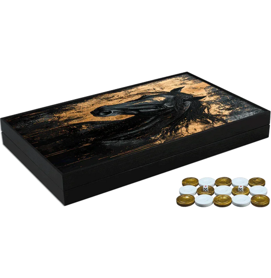 Joc de table din lemn lacuit, Trandy 58x48cm, HORSE PORTRAIT, Z-TOOLS / ZTS5482-9 - 221.ro