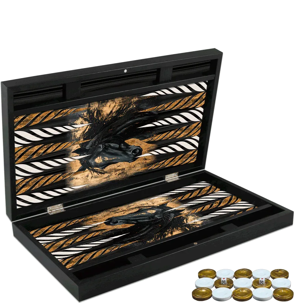 Joc de table din lemn lacuit, Trandy 58x48cm, HORSE PORTRAIT, Z-TOOLS / ZTS5482-9 - 221.ro