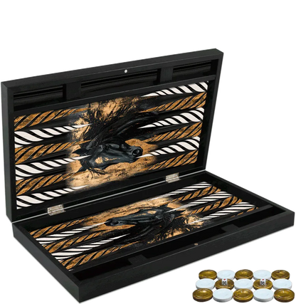 Joc de table din lemn lacuit, Trandy 58x48cm, HORSE PORTRAIT, Z-TOOLS / ZTS5482-9 - 221.ro