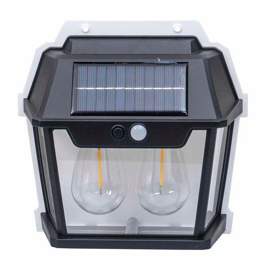 Lampa solara de perete, cu 2 becuri LED, putere 28W, senzor de miscare, 3 moduri de lumina / ZTS 8196