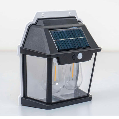 Lampa solara de perete, cu 2 becuri LED, putere 28W, senzor de miscare, 3 moduri de lumina / ZTS 8196