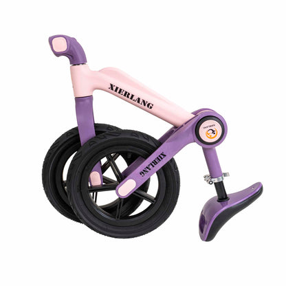 Bicicleta fara pedale, pliabila, pentru copii XIERLANG, roti de cauciuc si scaun reglabil, +3ani, roz cu lila Z-TOOLS / ZTS8452