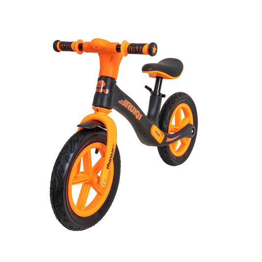 Bicicleta fara pedale pentru copii IRUIQI, roti de cauciuc si scaun reglabil, +3ani, negru si orange Z-TOOLS / ZTS8480