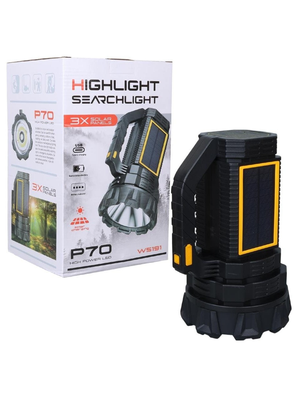 Lanternă incarcare solară si USB, 3 panouri, Z-TOOLS / ZTS8963